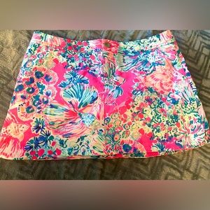 Lily Pulitzer Floral Pink Skort Skirt Sz 8